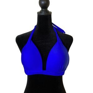 South Beach Bikini Top Womens Size 16‎ Cobalt Blue Halter and Back Strap Ties